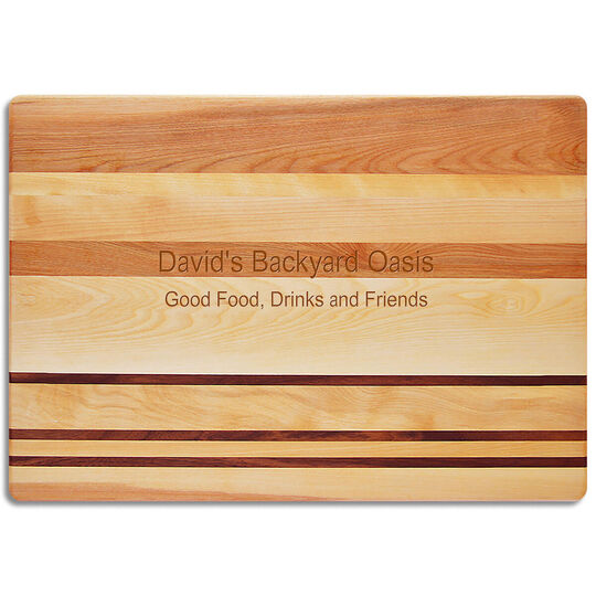 Your Choice of Text Horizon Large 20-inch Wood Cutting Board